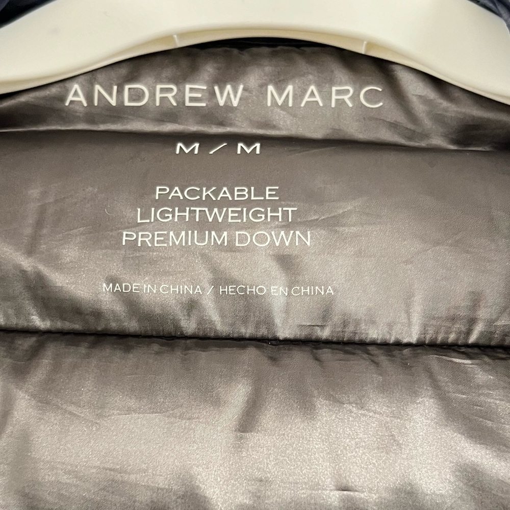 Andrew Marc Packable Lightweight Down Premium Jacket Navy - Picture 12 of 16